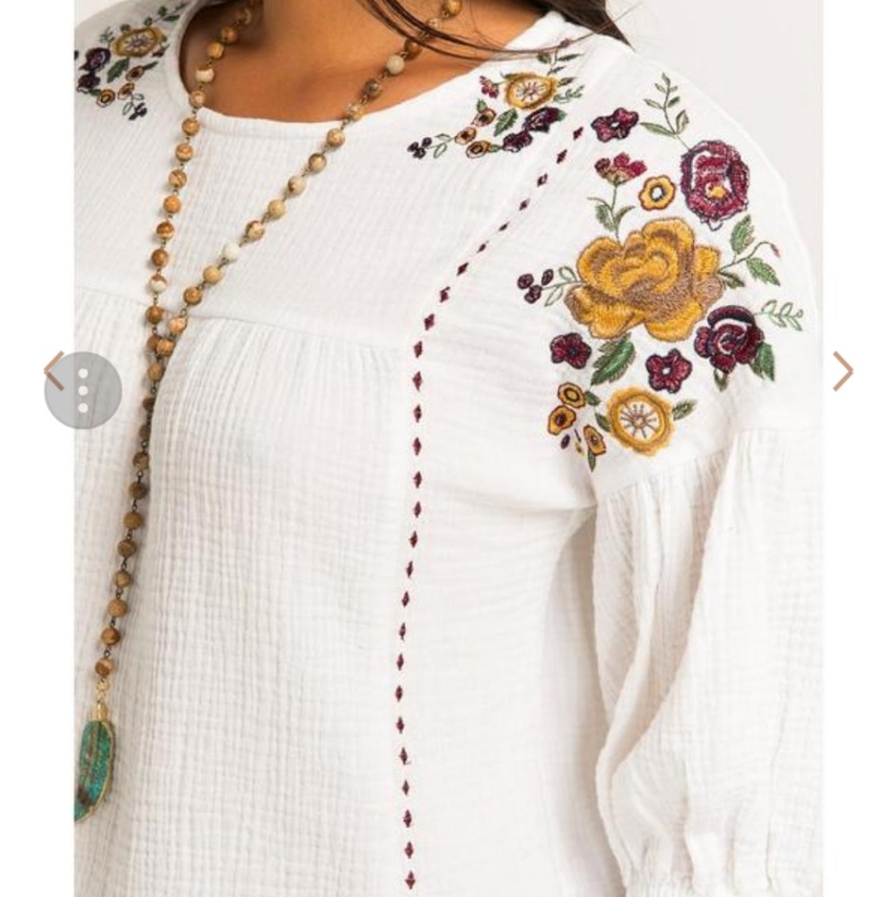 Embroidered Peasant Top - Picture 4 of 5